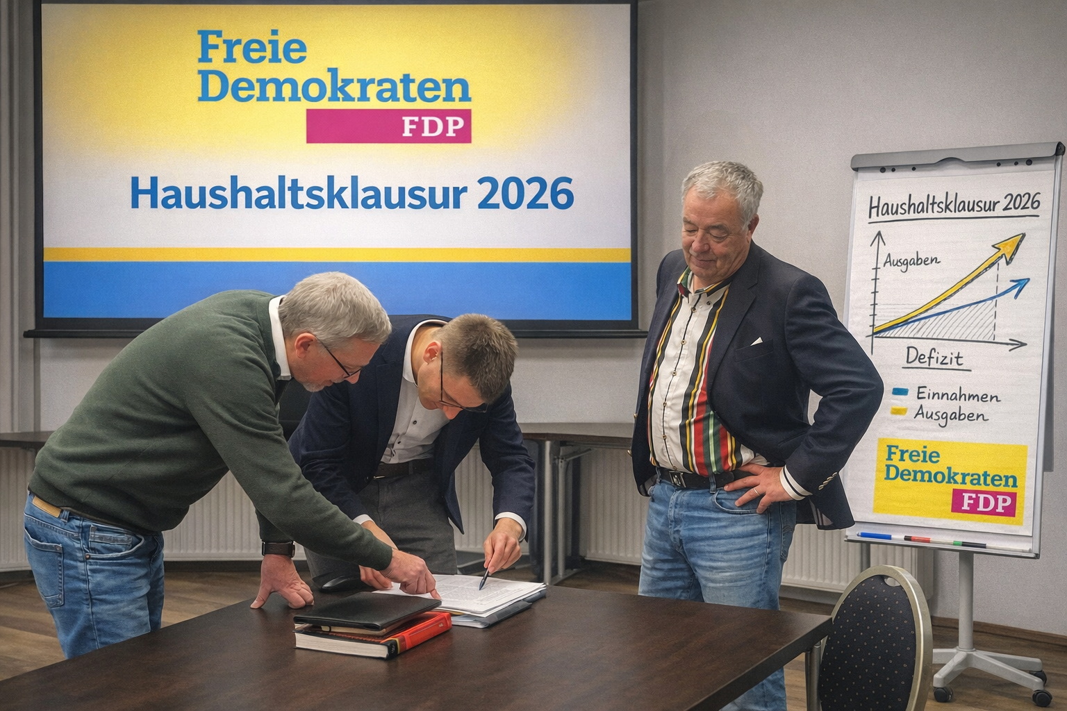 Kämmerer Michael Stratmann im Gespräch mit der FDP Fraktion