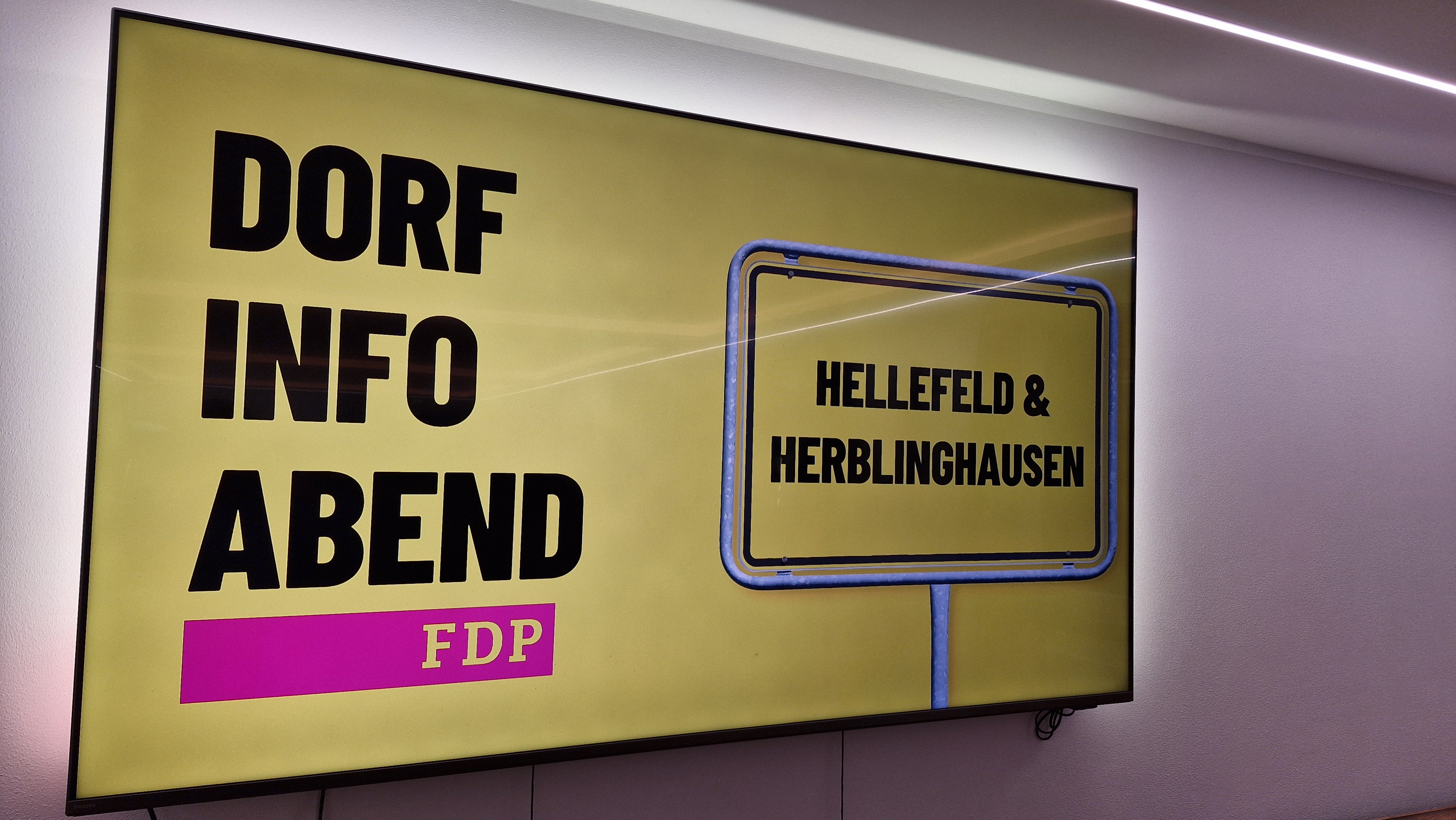 Präsentationsfolie zum Dorf-Info-Abend für Hellefeld und Herblinghausen.